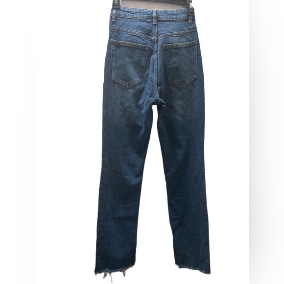 HIGH WAISTED TAPERED STRAIGHT LEG HEMMED DENIM - Picture 2 of 2